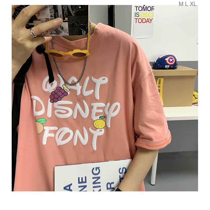 Áo thun tay lỡ WALT DISNEY FONT phông Unisex nam nữ tee oversize form rộng pull Ulzzang Streetwear Hàn Quốc vải mềm