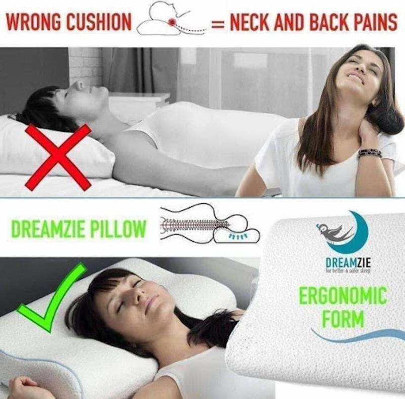 Gối Ngủ Dreamzie Hỗ Trợ Giảm Đau Cổ Vai Gáy, Dreamzie Pillow, 60x40 Chống Thoái Hóa Đốt Sống Cổ, Chuẩn EU, Nhập Đức