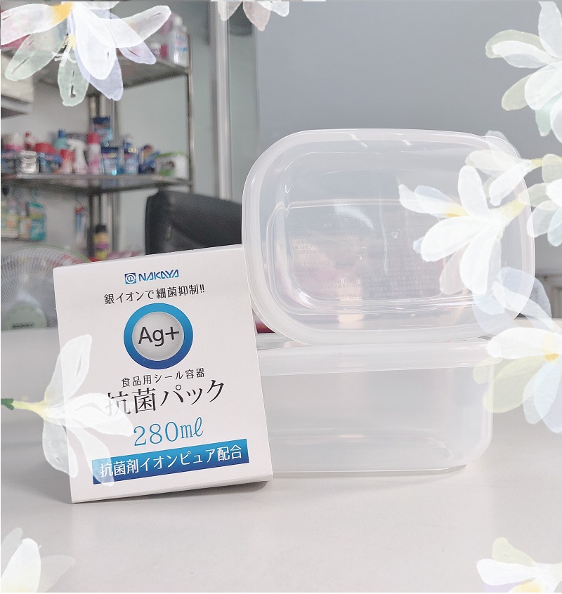 Set 02 hộp thực phẩm chữ nhật, nắp mềm 280ml, làm từ nhựa PP cao cấp không chứa các hoạt chất gây hại - nội địa Nhật Bản