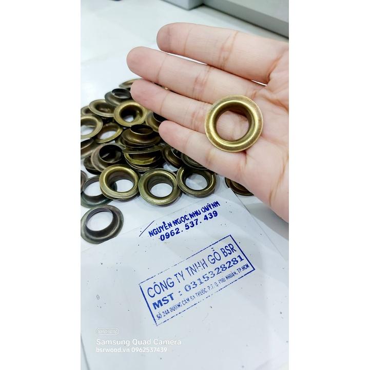 Khoen ore mắt cáo 16mm Bằng sắt xi màu ĐỒNG Khuy mắt cáo bấm bạt, túi giấy Túi 100 cái + 100 long đền