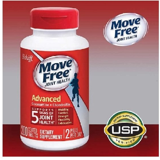 Glucosamine Mỹ Schiff Move Free Joint Health Advanced Glucosamine + Chondroitin - Giảm các triệu chứng đau nhức xương khớp hiệu quả - Massel Official -200 Viên