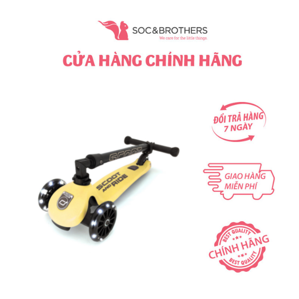 Xe scooter trẻ em Scoot and Ride Highwaykick 3 LED màu Lemon