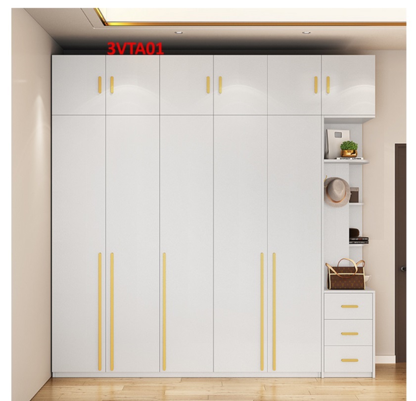 Tủ quần áo thiết kệ hiện đại - Tủ quần áo gỗ MDF 3ATA01 - Nội thất lắp ráp Viễn Đông ADV