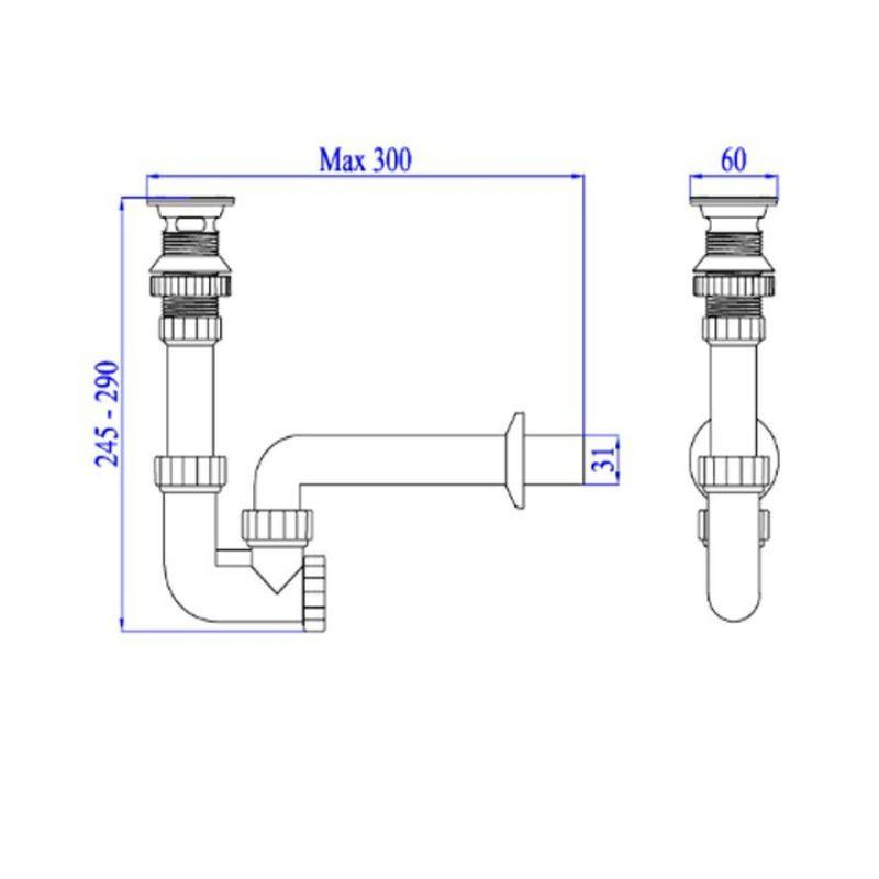 LV03 - bộ xả lavabo nhấn (có xi)