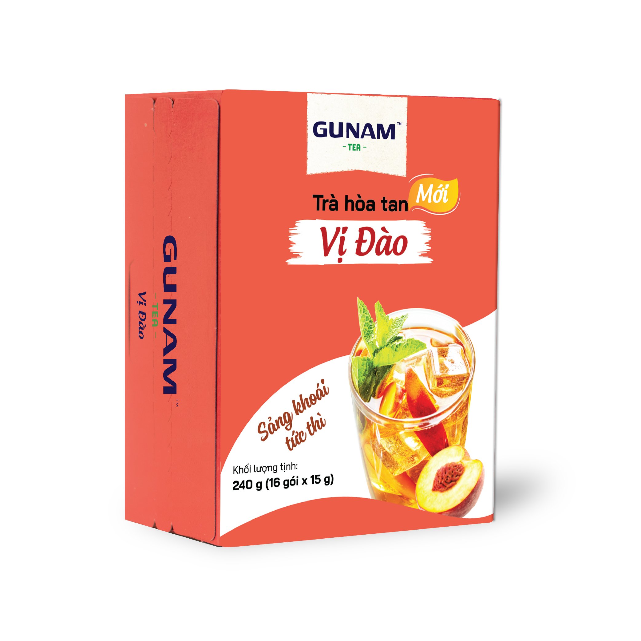 Hộp trà đào hòa tan GUNAM (16 gói x 15g)