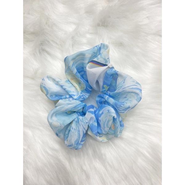 Dây Cột Tóc Srunchies vải voan Hoa Nhí Dễ Thương