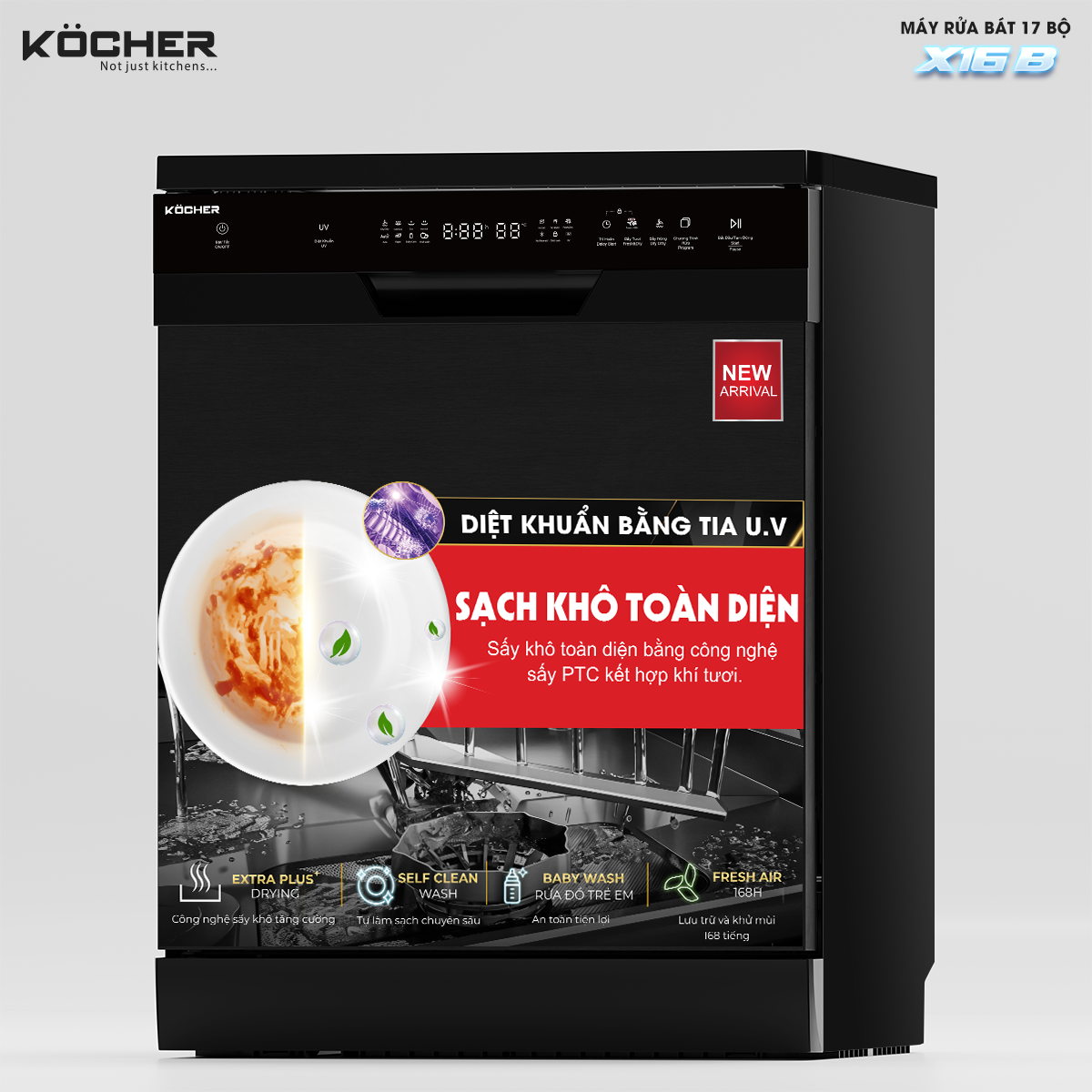 Máy Rửa Bát Kocher X16B - Hàng Chính Hãng