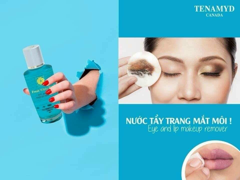 Nước tẩy trang mắt môi Eye and Lip Makeup Remover Fresh White Sand by TENAMYD 60ml