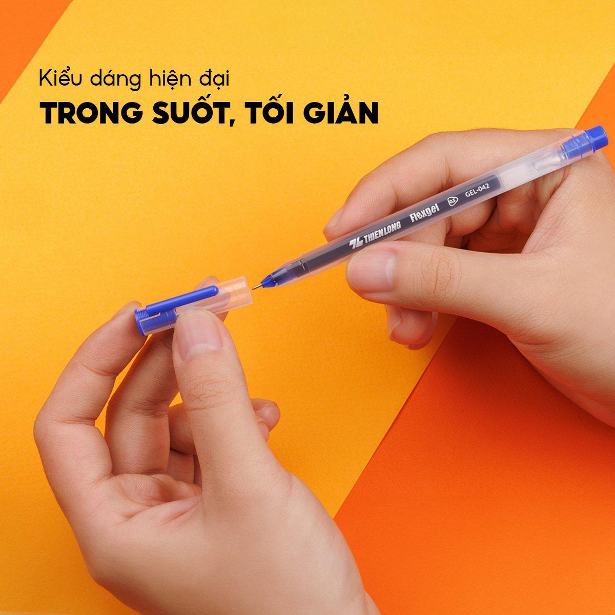 Hộp 20 Bút Gel Flexgel 0.5 mm - Thiên Long GEL-042 - Mực Tím