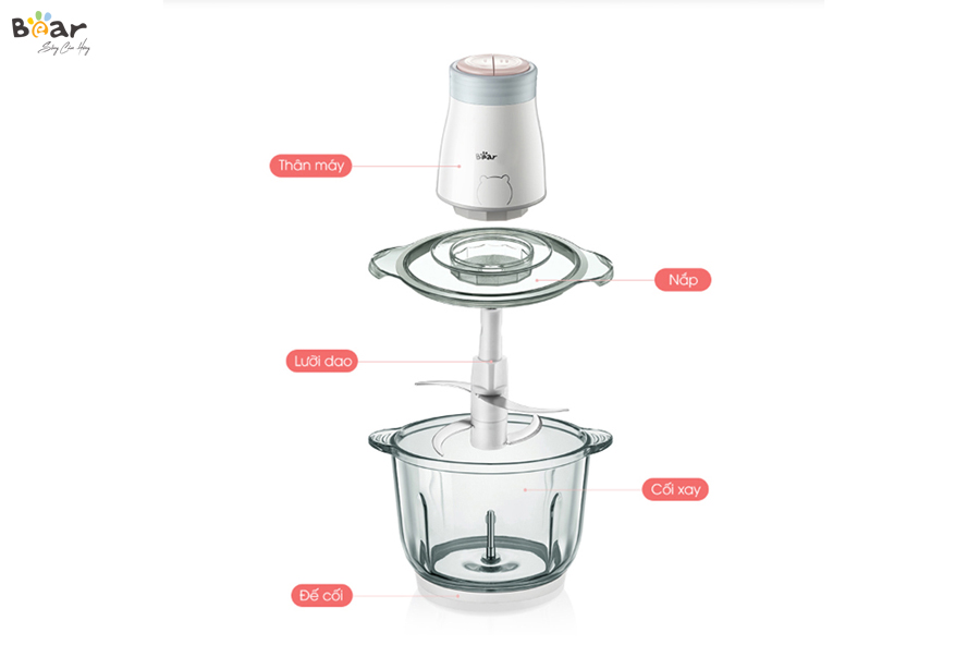 Máy Xay Thịt BEAR Đa Năng 2L QSJ-B02Q1 - Hàng Chính Hãng