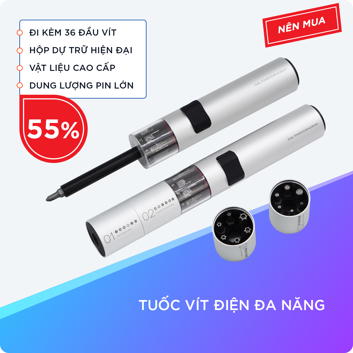 Tuốc Vít Điện Đa Năng Thiết Bị Sửa Chữa Nhà Cửa Thông Minh, Tiện Lợi