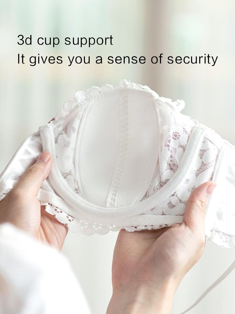 VANZTINA Nữ Ren Dây Áo Ngực Gợi Cảm Vô Hình Đẩy Lên Áo Bralette Hoa Quần Lót Ren Mềm Mại Trắng Áo Ngực Nữ Lót Ống Top