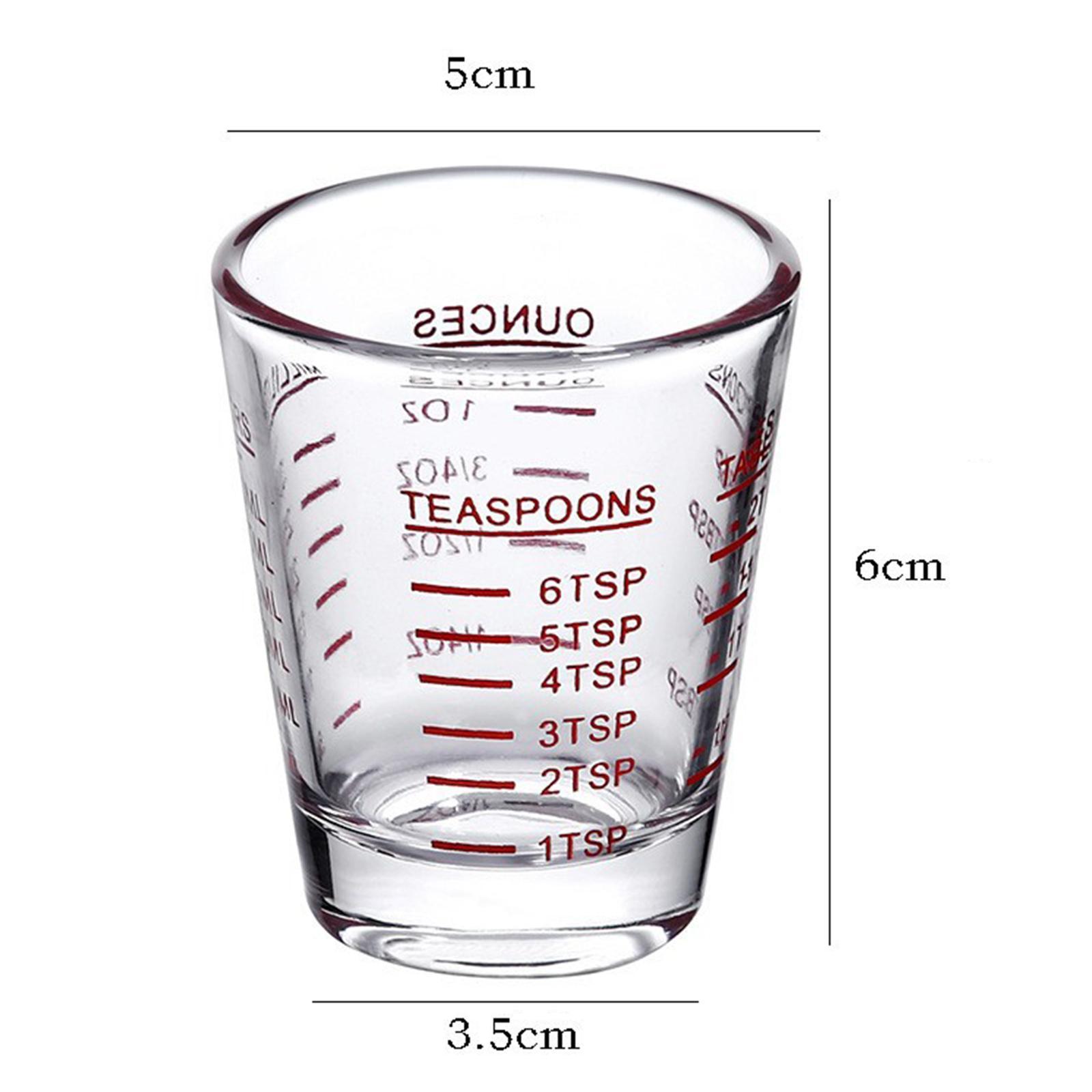 2x Clear Glass with Scale Glass Measuring Cup for Cafe