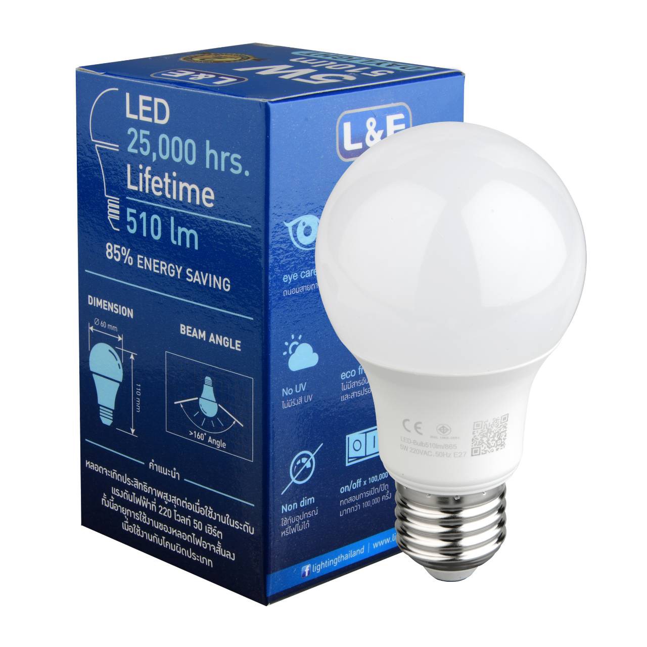 BÓNG ĐÈN LED BULB L&amp;amp;E - LED-Bulb-510LM/865/5W/E27