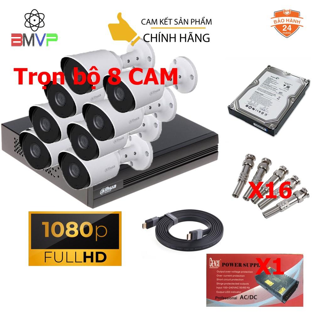 Trọn bộ Camera DAHUA chính hãng 4.0Mp Full HD 1080p,Vỏ sắt, tặng ổ cứng HDD 500G - Hàng chính hãng