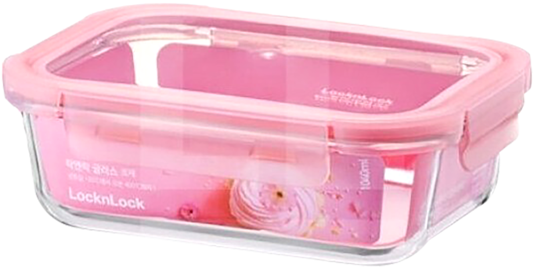 Hộp Đựng Thực Phẩm Thủy Tinh Chịu Nhiệt Locknlock Nắp Màu Đỏ Hoa Anh Đào LLG402-640ml