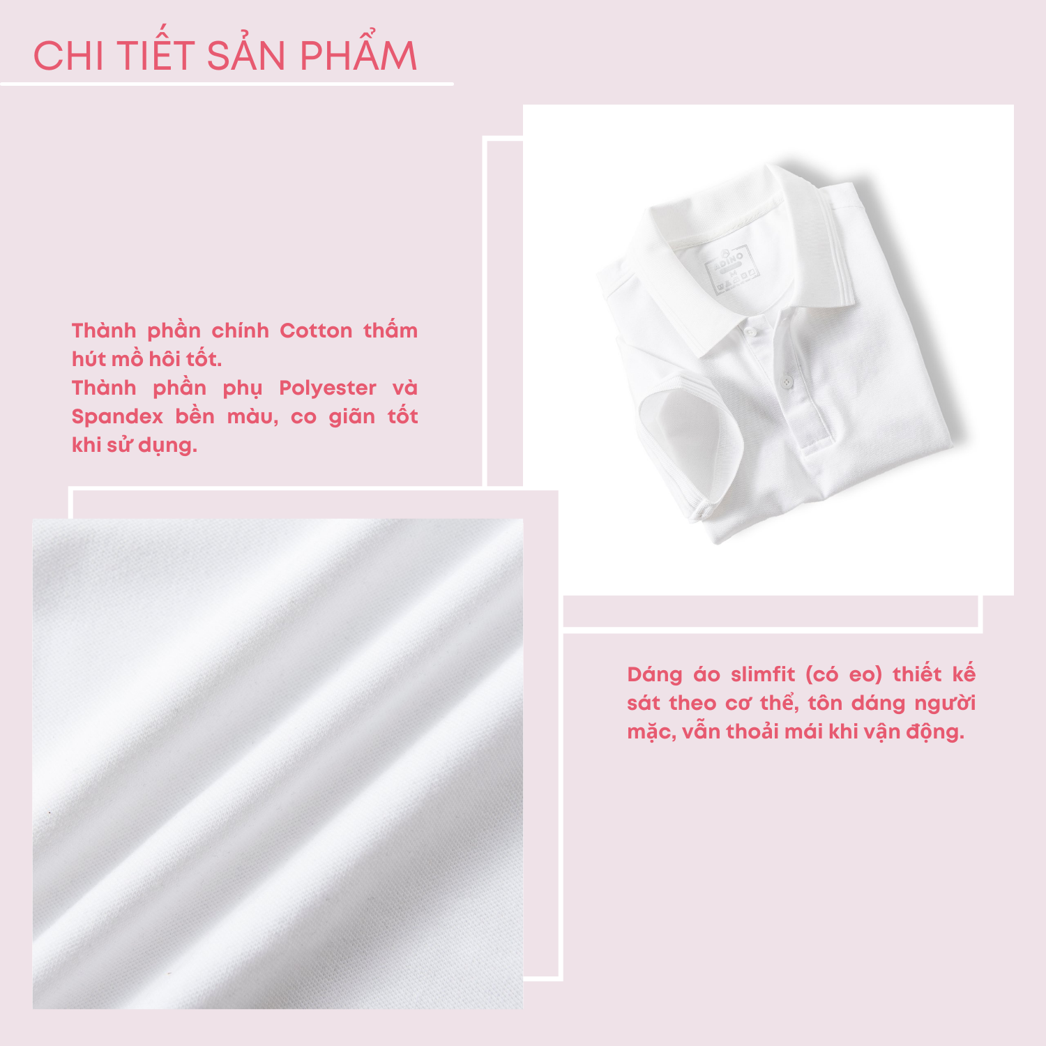 Hình ảnh Áo polo nữ màu trắng phối viền chìm ADINO vải cotton polyester mềm dáng slimfit công sở hơi ôm trẻ trung APN03