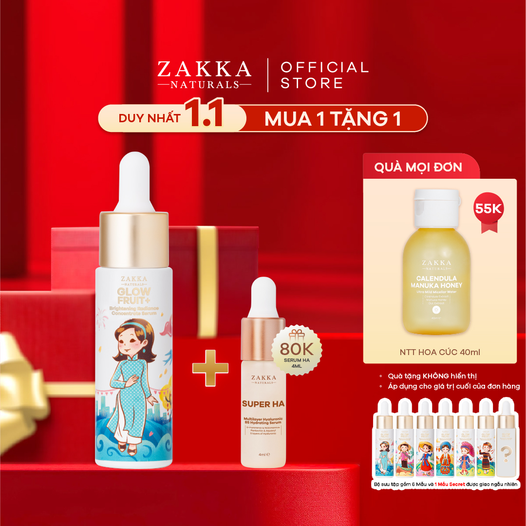 [Phiên Bản Tết] Serum Vitamin C Zakka Naturals Glowfruit+ Brightening Radiance Concentrate 20Ml