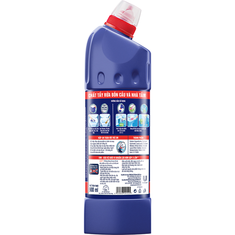 Tẩy rửa bồn cầu VIM xanh 900ml -