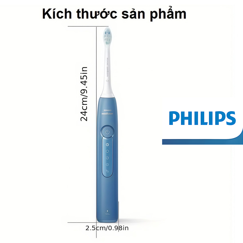 Bàn chải đánh răng điện Sonicare ProtectiveClean serial 5300 thương hiệu Hà Lan cao cấp Philips HX5181 - Hàng nhập khẩu