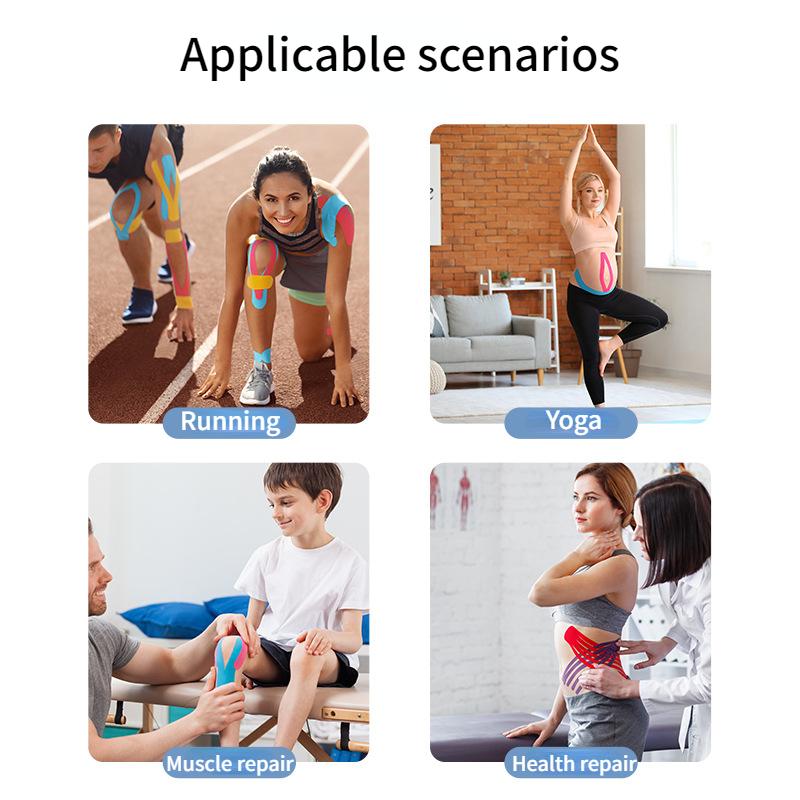 5cm*5m Pre Cut Kinesiology Băng phục hồi thể thao phục hồi Băng cơ bắp giảm đau Kneepads Thể thao Người bảo vệ thể thao Color: Pink