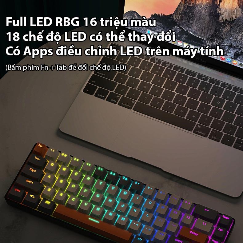 Bàn phím cơ Coputa Bàn phím cơ có dây mini laptop máy tính LED RGB T8