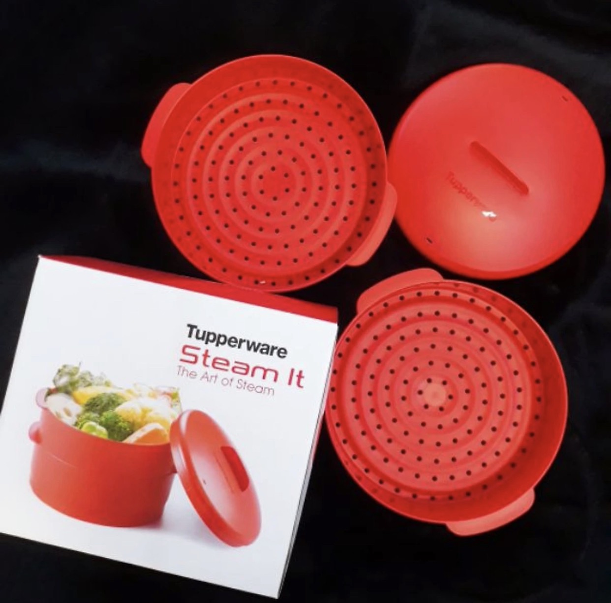 Xửng Hấp 2 Tầng Tupperware Steam It (Màu Đỏ)