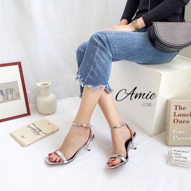 Sandal da bóng gót hạt ngọc - 3P