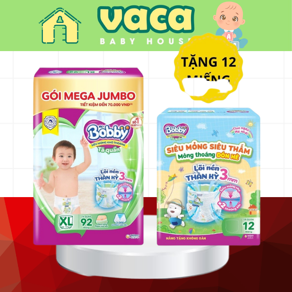 TÃ QUẦN BOBBY MEGA JUMBO XL92 QUÀ TẶNG