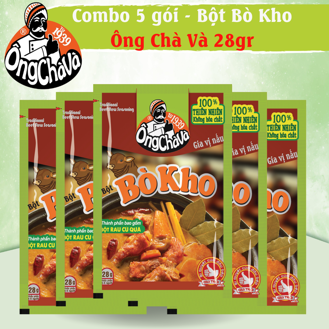 Combo 5 Túi Bột Bò Kho Ông Chà Và 28g