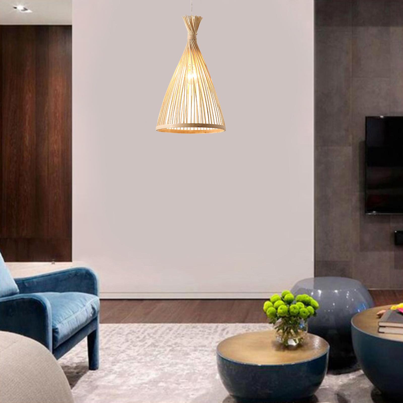 Bamboo Ceiling Pendant Light Hanging Lamp Teahouse Hotel Lighting