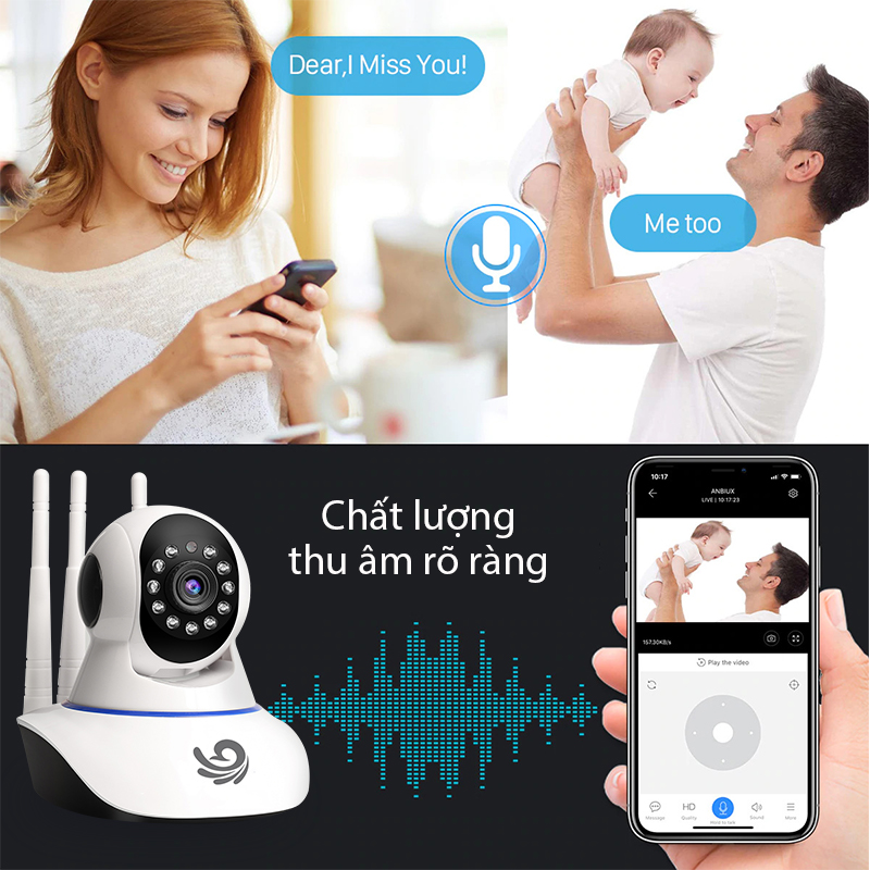 Camera Wifi Trong Nhà 3 Râu Viet Star Quoc Te Model YS-1021, Độ Phân Giải 2.0Mpx, Đàm Thoại 2 Chiều - Hàng Chính Hãng