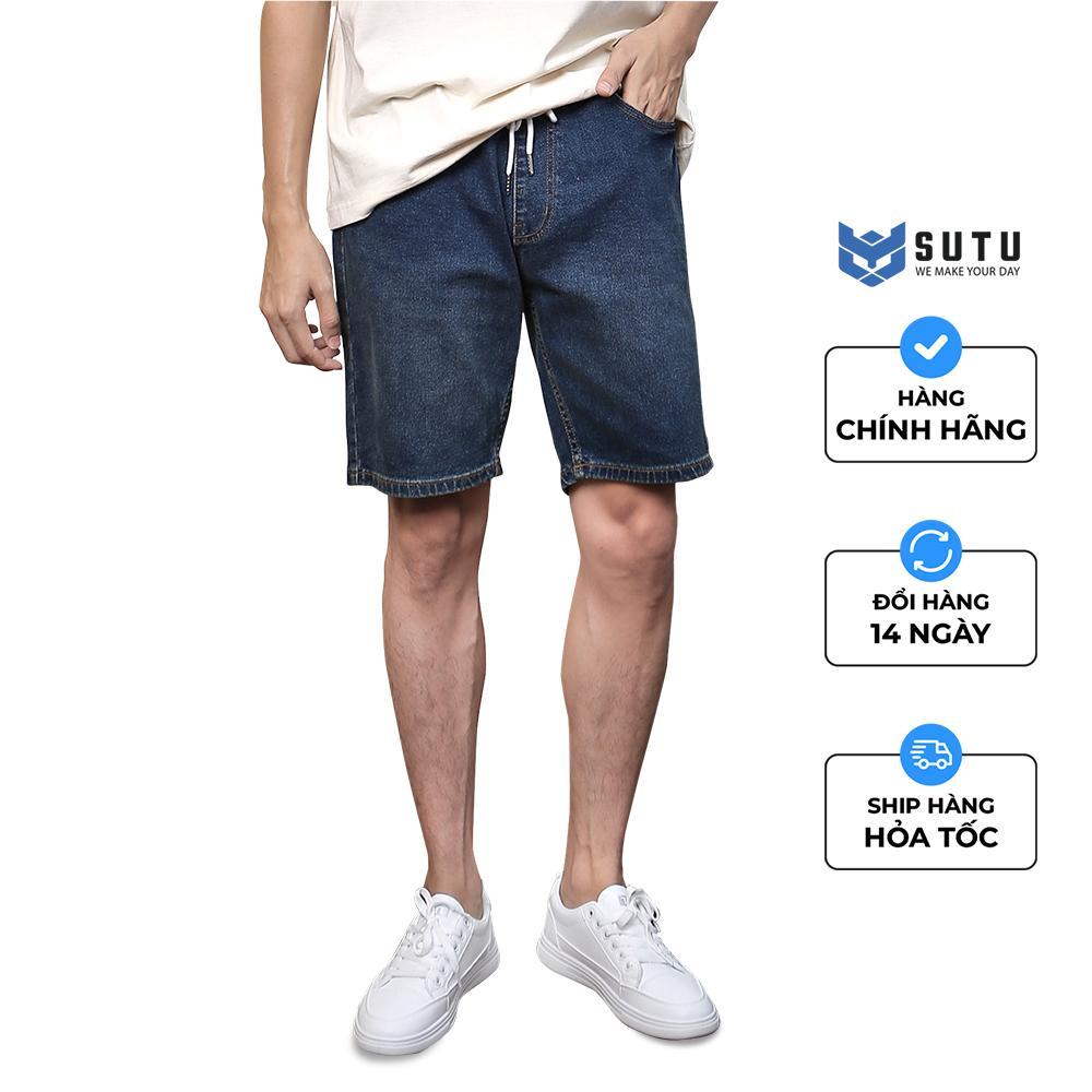 Quần Đùi/Short Jeans Lưng Thun Nam SUTU BRAND Chất Vải Cao Cấp Co Giãn Form Regular Vừa Vặn Không Phai