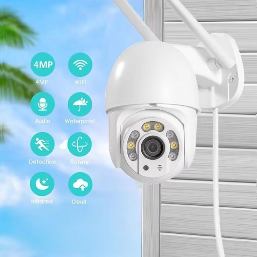 Máy ảnh IP 4MP PTZ WiFi ngoài trời AI phát hiện âm thanh 1080p Bảo mật không dây CCTV Camera P2P RTSP 5X Kỹ thuật số Zoom Camera WiFi