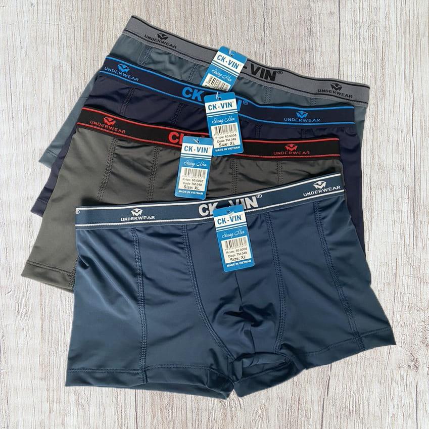 Quần lót-Quần sịp nam boxer cao cấp thun lạnh co dãn 4 chiều kiểu quần lót đùi nam lưng to nam tính lịch lãm