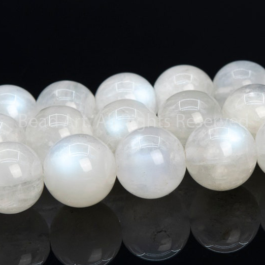 Mặt Dây Chuyền Đá Mặt Trăng (Moonstone) Ánh Cầu Vồng Thiên Nhiên Và Bạc 925, Phong Thuỷ, Mệnh Kim, Thủy - Bead Art