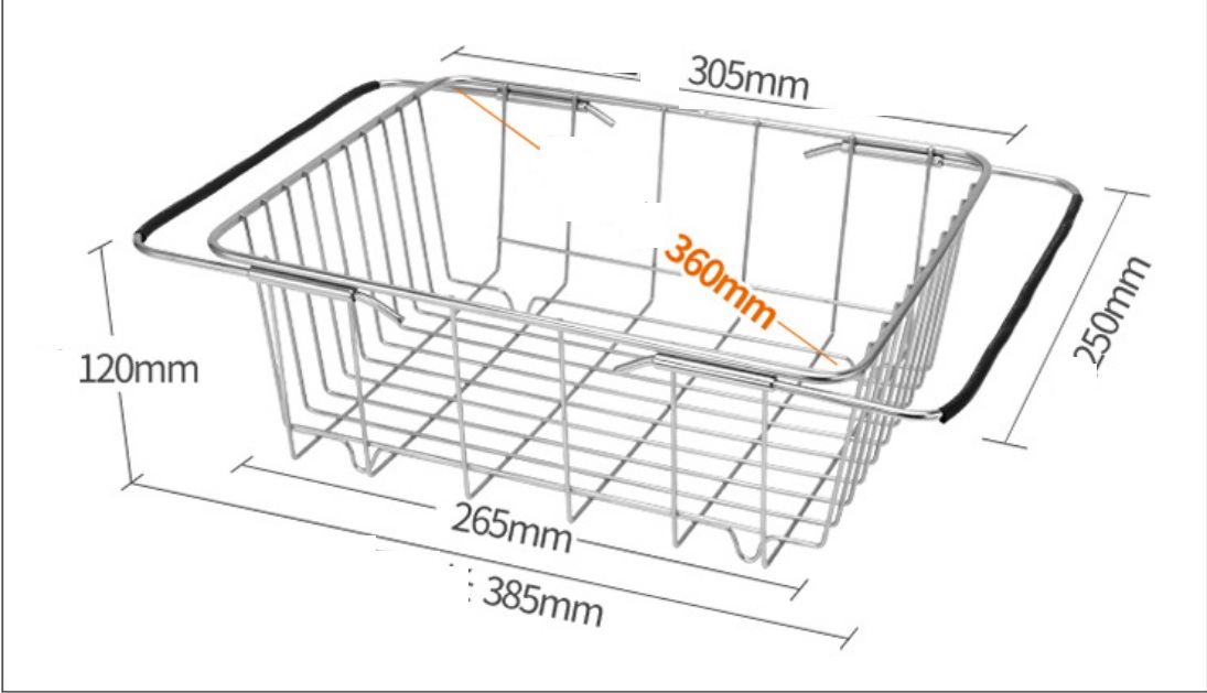 Rổ úp chén inox có thể thay đổi chiều dài HK105