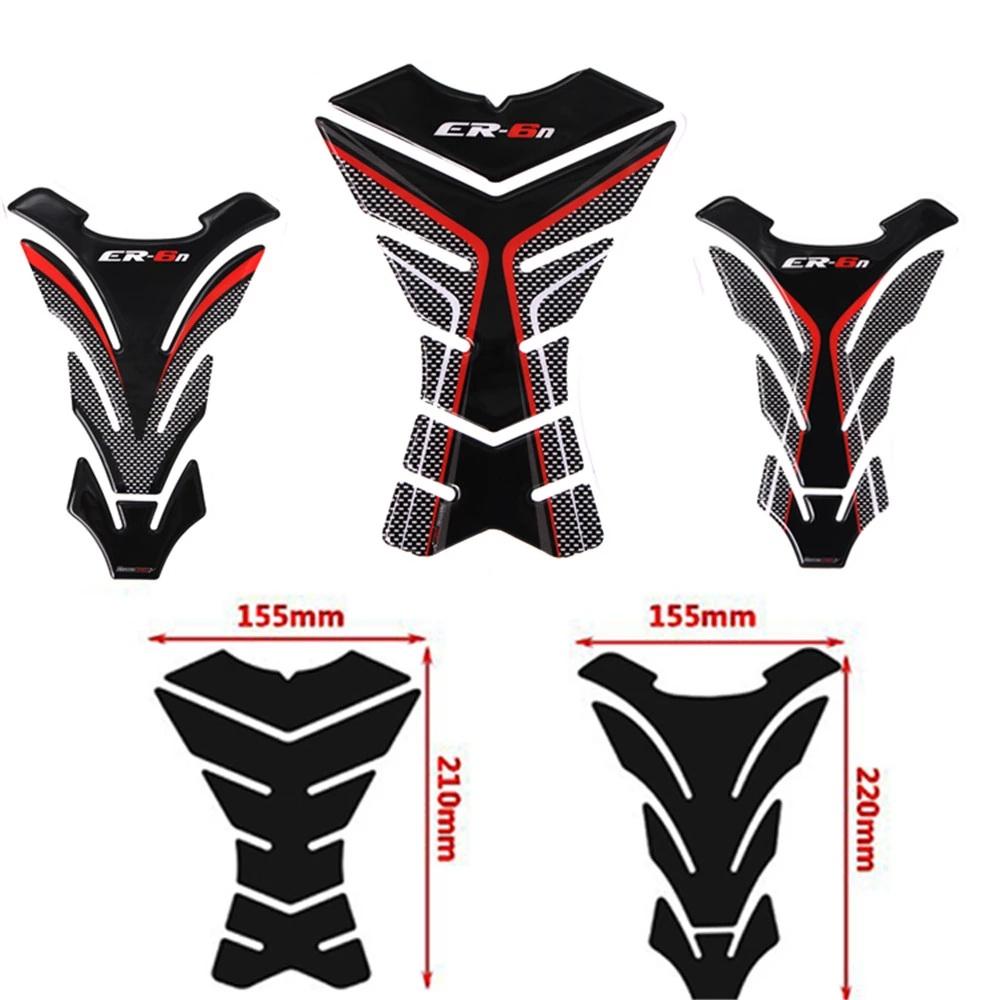 Sticker 3D Dán Bình Xăng Xe Mô Tô Kawasaki ER6N ER-6N Bằng Sợi Carbon