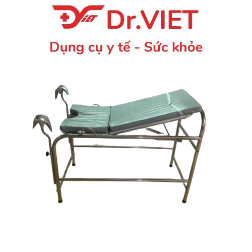 Bàn khám sản inox + kèm nệm