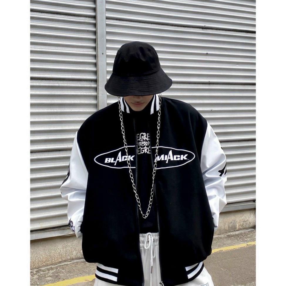 Áo khoác bomber nỉ nam nữ Unisex cao cấp 2 lớp dày dặn, áo khoác dù phao đẹp form rộng mặc đôi, couple màu đen K017