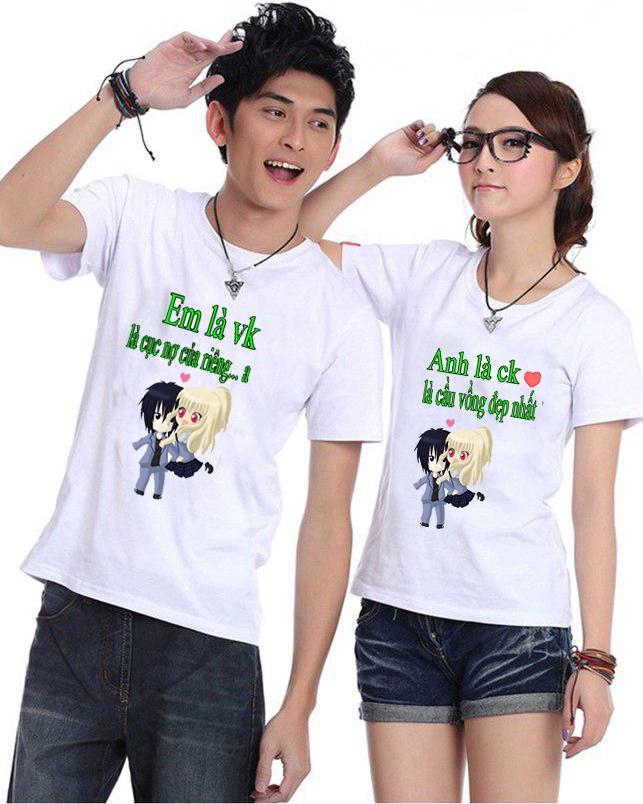 Bộ Áo Thun Đôi Vợ là Cục Nợ của riêng Anh Màu Trắng Nam Nữ