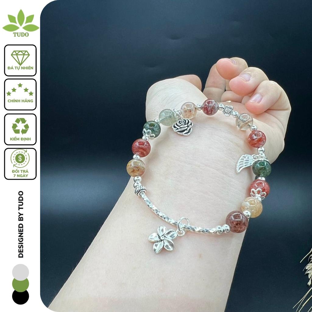 Vòng Tay Nữ Đẹp - Vòng Phong Thủy Đa Mệnh TUDO VCBTAUL AG925 Charm Hoa, Lá B42K600