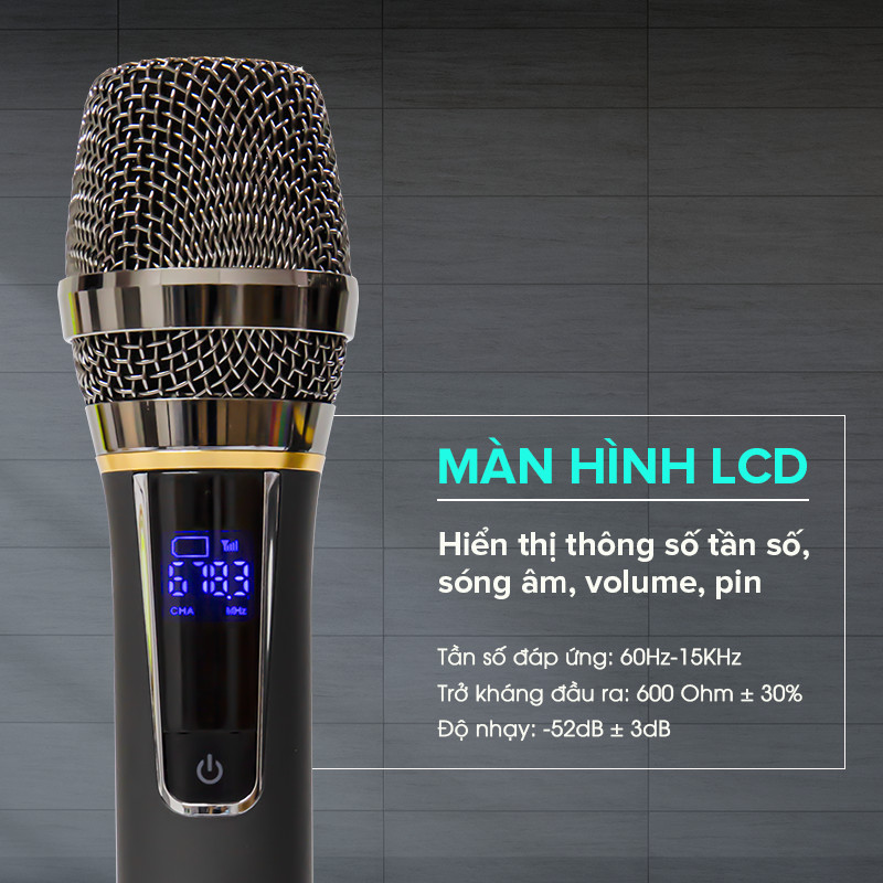 Bộ 2 Micro Không Dây Hát Karaoke Cực Hay, Kết Nối Với Loa Kéo, Amply Bằng Đầu Thu Mini, Vỏ Mic Bằng Hợp Kim Chống Rơi Vỡ - Chính Hãng