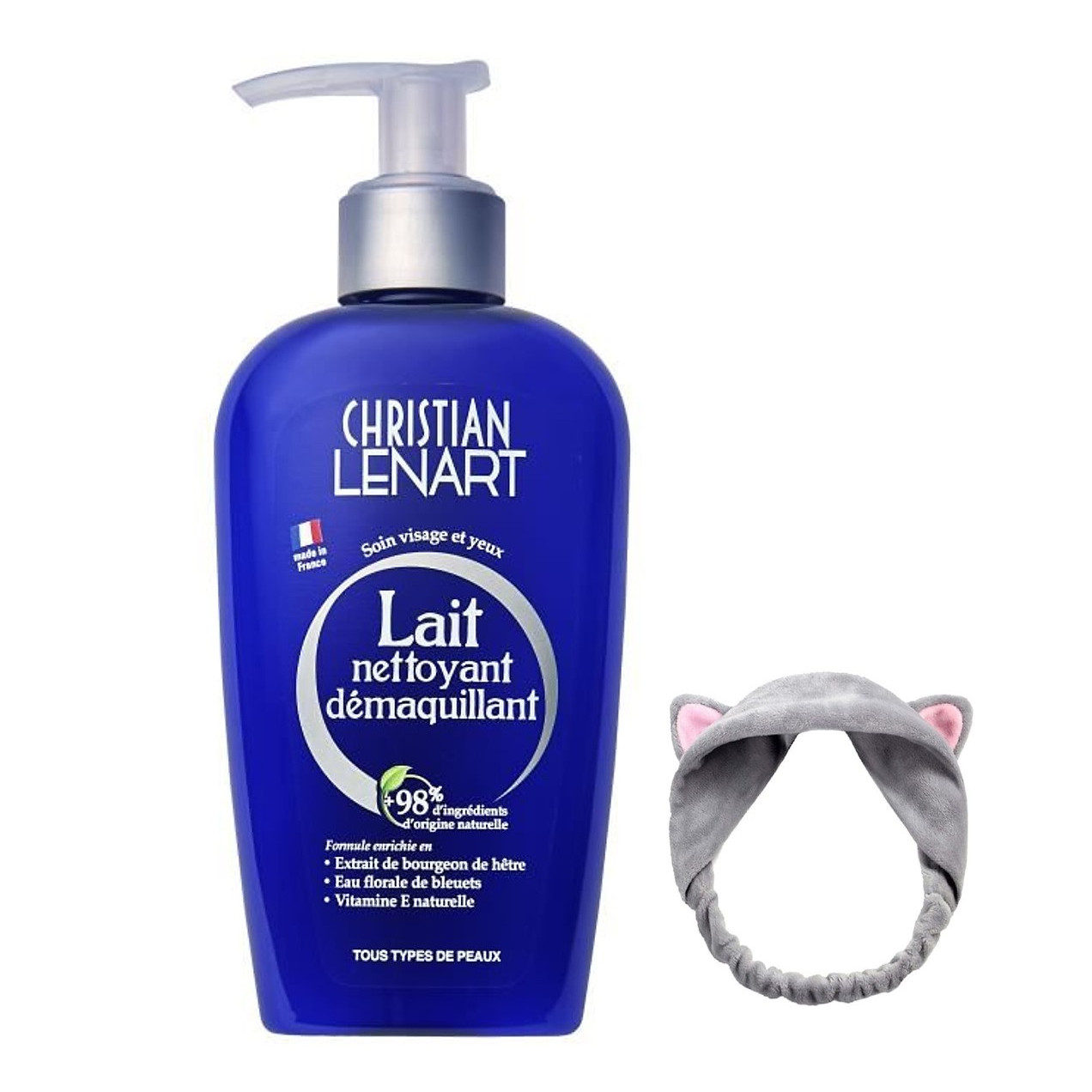 Sữa Rửa Mặt và Tẩy Trang 2 trong 1 Christian Lenart Lait Nettoyant Démaquillant 200ml (Dành cho da khô và da nhạy cảm) + Tặng Kèm 1 Băng Đô Tai Mèo Xinh Xắn (MÀu Ngẫu Nhiên)