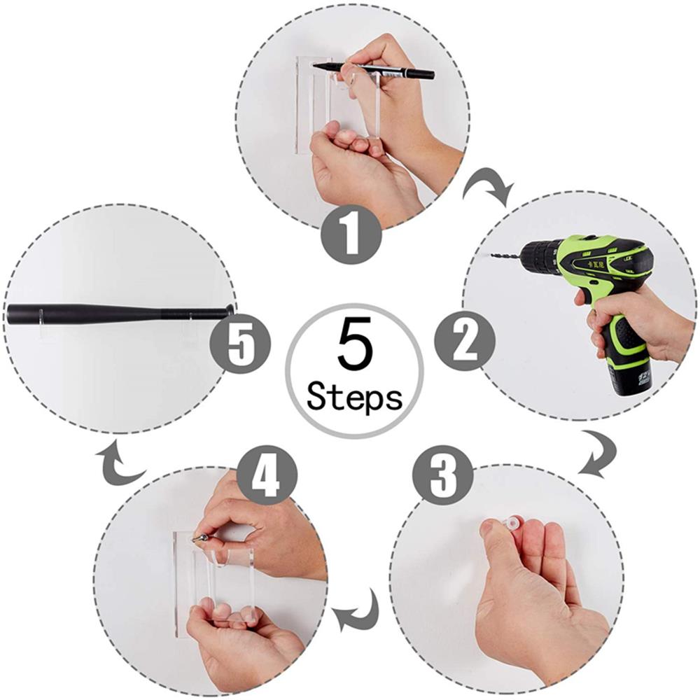 Giá đỡ gậy bóng chày treo tường bằng chất liệu PMMA trong suốt