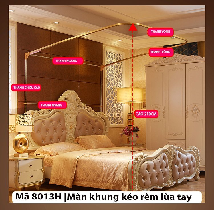 Mùng khung không khoan tường - Màn Ngủ Cao cấp Easy Dream chống muỗi -kiểu dáng khách sạn - công chúa
