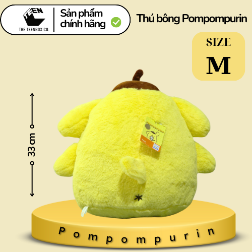 Thú bông Pompompurin M, Gấu Bông Sanrio Chính Hãng, Quà tặng đáng yêu, Sản phẩm chính hãng, Phân phối bởi Teenbox