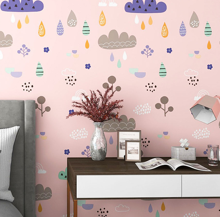 Cuộn 5m giấy dán tường decal pvc có keo khổ 0.45m NXX020 - Hoạt Hình Hiện Đại