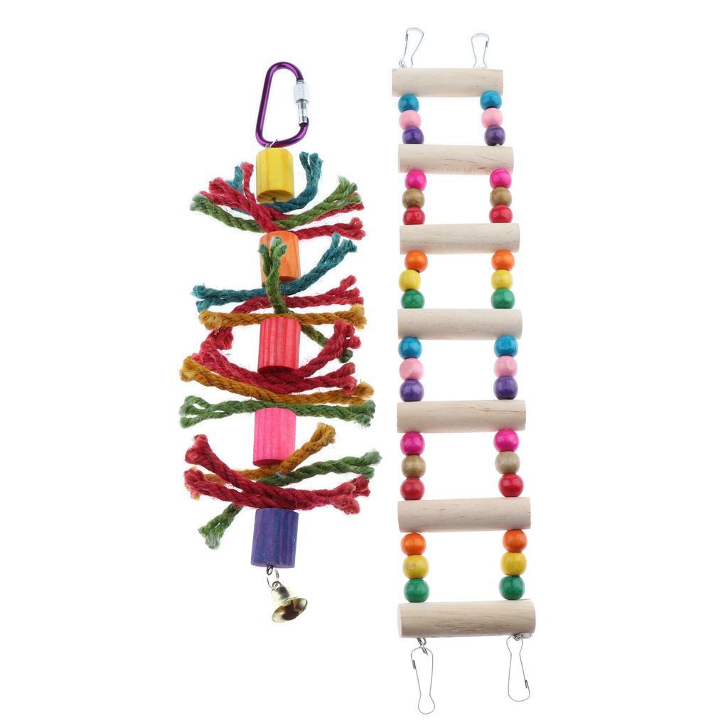 3pcs Pet Bird Bites Toy Parrot Chew Bell Toys Swing Cage Hanging Parakeet
