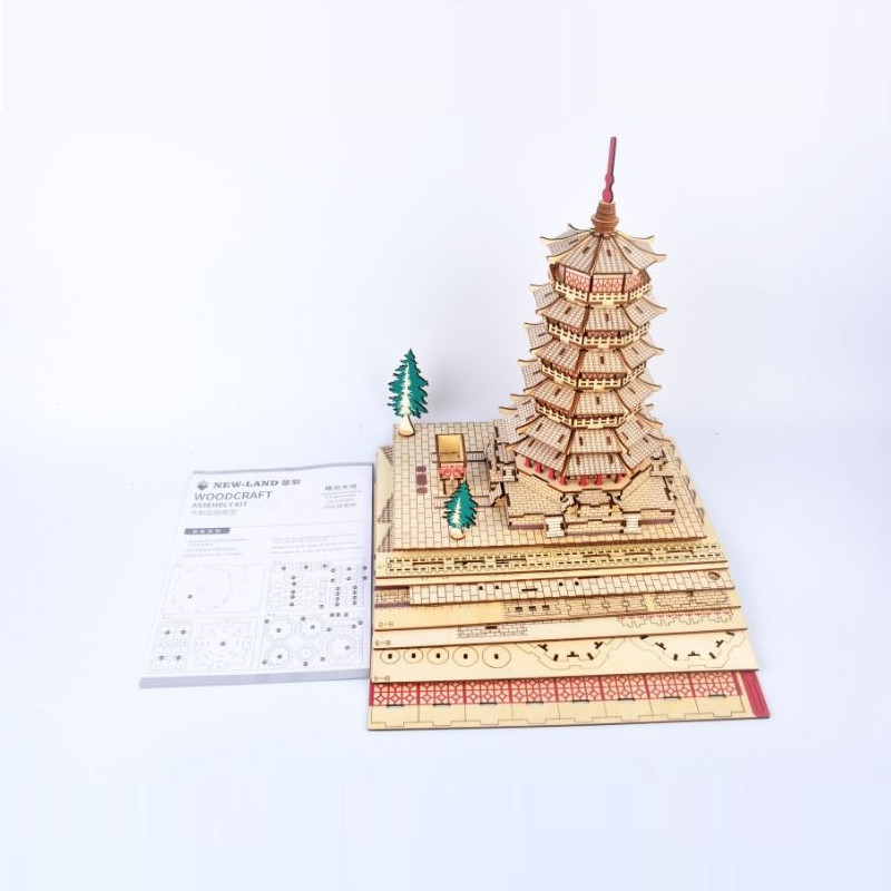 Đồ chơi lắp ghép gỗ 3D Mô hình Chùa Thích Ca Pagoda of Fogong Temple XF-G030H
